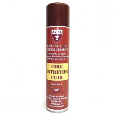 vente Cire Entretien Cuir incolore en aérosol AVEL 400ml