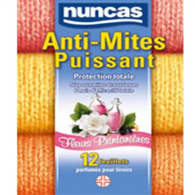 Vente Feuilles anti-mites puissant 12 feuillets Nuncas