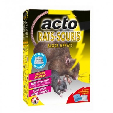 Blocs appâts rats, souris