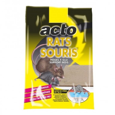 Vente Pièges glu support bois Rats / Souris Acto