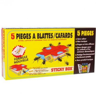 5 pièges anti-cafards STICKY BOX