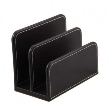 Porte courriers finition simili cuir Marron foncé